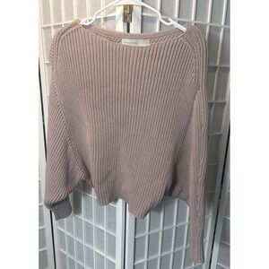 Harlan+ Holden Mauve asymmetrical Chunky‎ Sweater Size Medium Cotton Blend